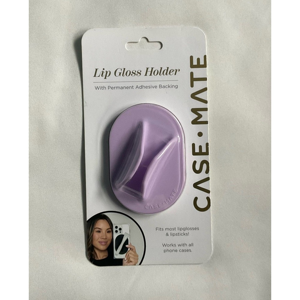 Case-Mate Adhesive Lip Gloss Lipstick Holder For Smart Phone Tablet Light Purple